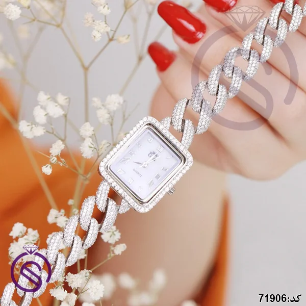 ساعت نقره زنانه مدل کارتیر مستطیل کد 71906