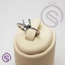 انگشتر نقره زنانه تک نگین مدل آشنا کد 11222
