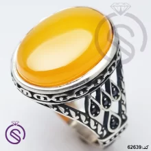 انگشتر نقره عقیق زرد شرف الشمس مردانه مدل یاشار کد 62639