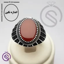 انگشتر عقیق قرمز مدل گری