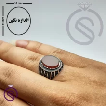 انگشتر عقیق قرمز مدل گری