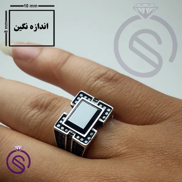 انگشتر نقره حدید مردانه مدل داراب