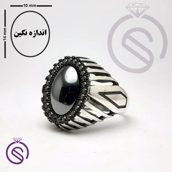 انگشتر نقره حدید مردانه مدل هاکان