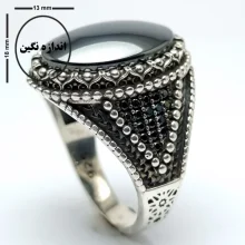 انگشتر نقره حدید مردانه مدل سینا