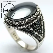 انگشتر نقره حدید مردانه مدل سینا