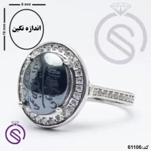 انگشتر نقره حدید زنانه مدل مهتا